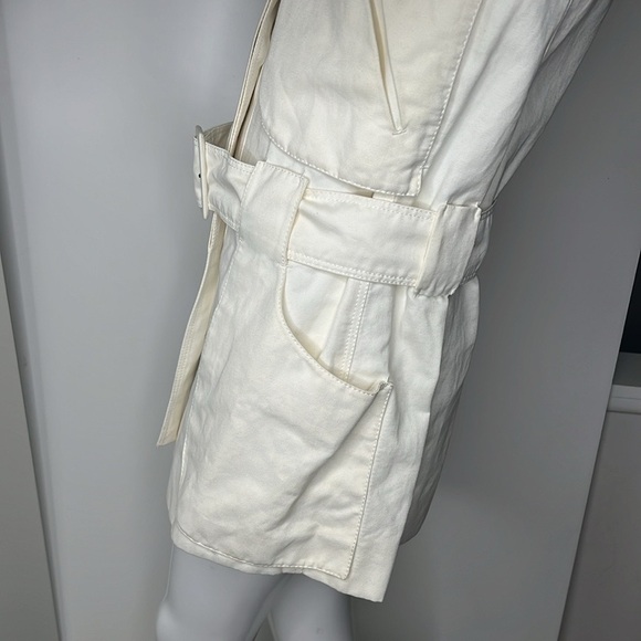 Nina Ricci Sz US 6 FR 38 Cream Cotton Button Belted Short Trench Jacket - Picture 9 of 14